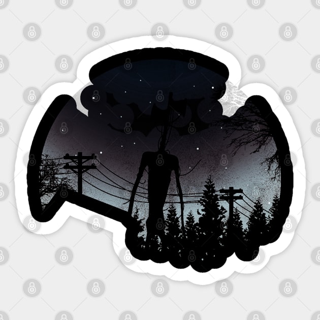 Siren Head Silhouette Scary tee Sticker by Aldebaran